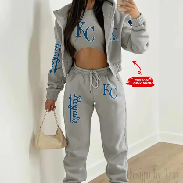 Kansas City Royals MLB Women's Outfit Winter Athleisure 3 Piece Set SPTWAL3PS143 - Image 2