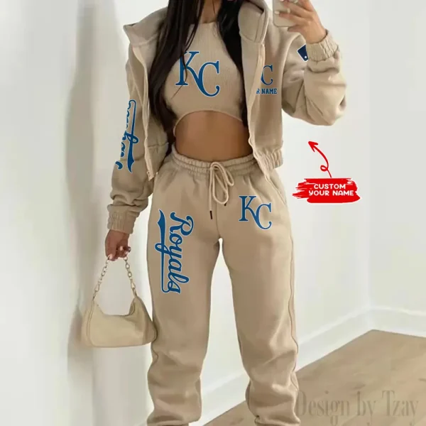 Kansas City Royals MLB Women's Outfit Winter Athleisure 3 Piece Set SPTWAL3PS143 - Image 5