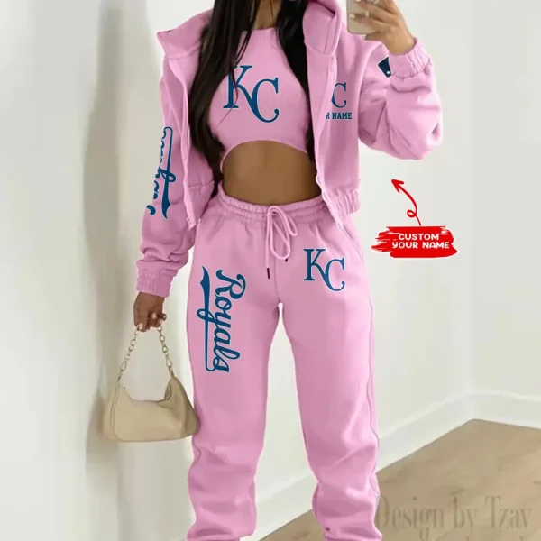 Kansas City Royals MLB Women's Outfit Winter Athleisure 3 Piece Set SPTWAL3PS143 - Image 6