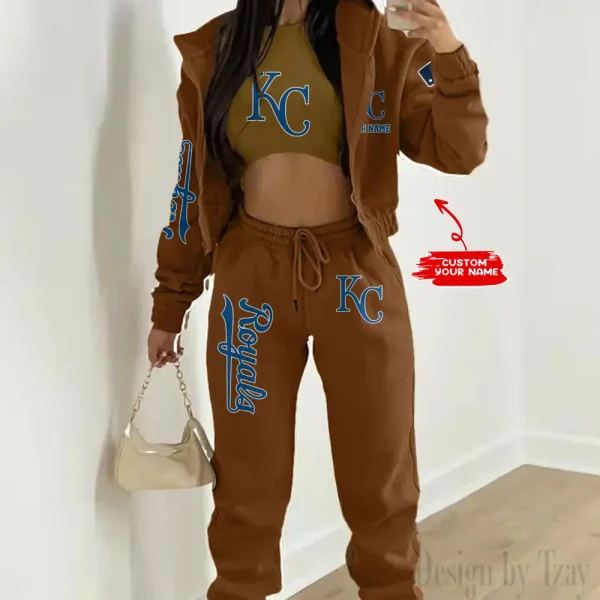 Kansas City Royals MLB Women's Outfit Winter Athleisure 3 Piece Set SPTWAL3PS143 - Image 7