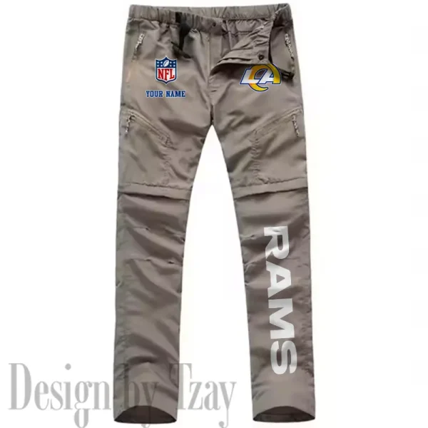 Los Angeles Rams Men's Outdoor Hiking Pants Waterproof Detachable Quick Dry Fishing Pants Lightwweight SPTDQD019