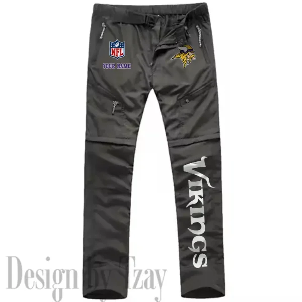 Minnesota Vikings Men's Outdoor Hiking Pants Waterproof Detachable Quick Dry Fishing Pants Lightwweight SPTDQD021 - Image 3