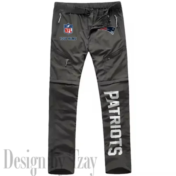 New England Patriots Men's Outdoor Hiking Pants Waterproof Detachable Quick Dry Fishing Pants Lightwweight SPTDQD022