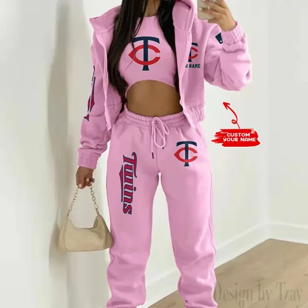 Minnesota Twins MLB Women's Outfit Winter Athleisure 3 Piece Set SPTWAL3PS148 - Image 5