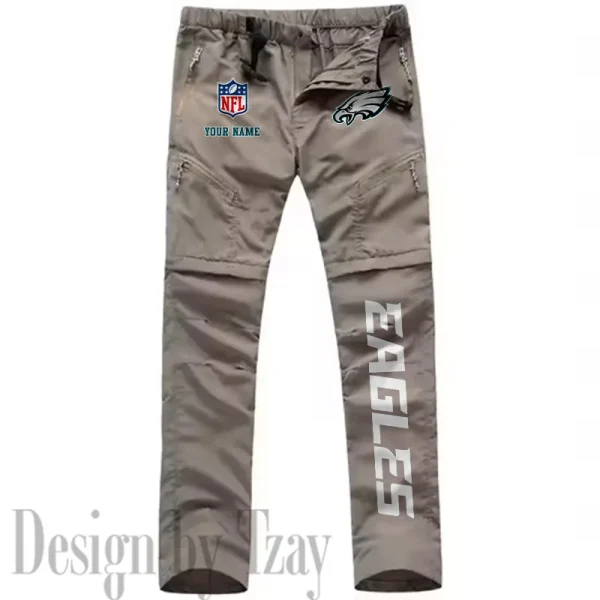 Philadelphia Eagles Men's Outdoor Hiking Pants Waterproof Detachable Quick Dry Fishing Pants Lightwweight SPTDQD026 - Image 2