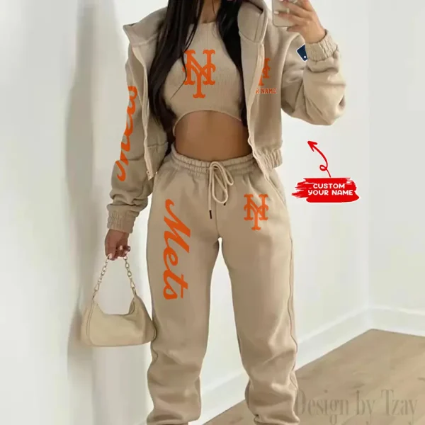 New York Mets MLB Women's Outfit Winter Athleisure 3 Piece Set SPTWAL3PS149 - Image 7