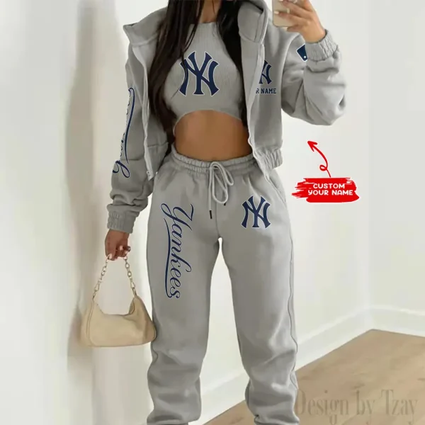 New York Yankees MLB Women's Outfit Winter Athleisure 3 Piece Set SPTWAL3PS150