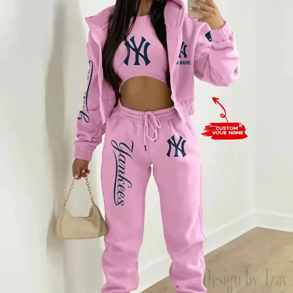 New York Yankees MLB Women's Outfit Winter Athleisure 3 Piece Set SPTWAL3PS150 - Image 6