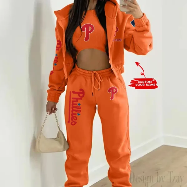 Philadelphia Phillies MLB Women's Outfit Winter Athleisure 3 Piece Set SPTWAL3PS152 - Image 3