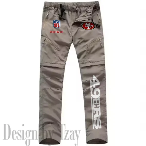 San Francisco 49ers Men's Outdoor Hiking Pants Waterproof Detachable Quick Dry Fishing Pants Lightwweight SPTDQD028 - Image 2
