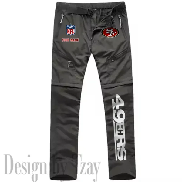 San Francisco 49ers Men's Outdoor Hiking Pants Waterproof Detachable Quick Dry Fishing Pants Lightwweight SPTDQD028 - Image 3