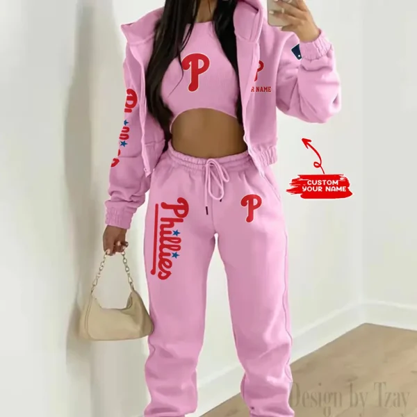 Philadelphia Phillies MLB Women's Outfit Winter Athleisure 3 Piece Set SPTWAL3PS152 - Image 5
