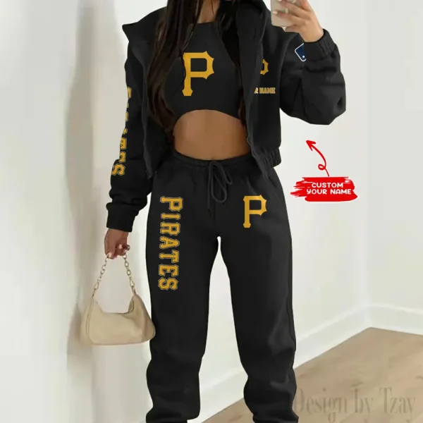 Pittsburgh Pirates MLB Women's Outfit Winter Athleisure 3 Piece Set SPTWAL3PS153