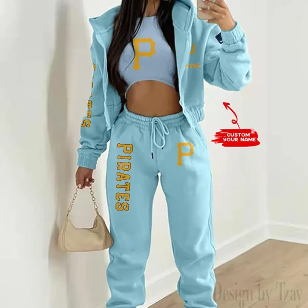 Pittsburgh Pirates MLB Women's Outfit Winter Athleisure 3 Piece Set SPTWAL3PS153 - Image 4