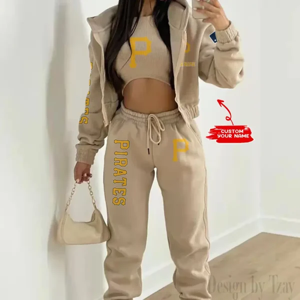 Pittsburgh Pirates MLB Women's Outfit Winter Athleisure 3 Piece Set SPTWAL3PS153 - Image 7