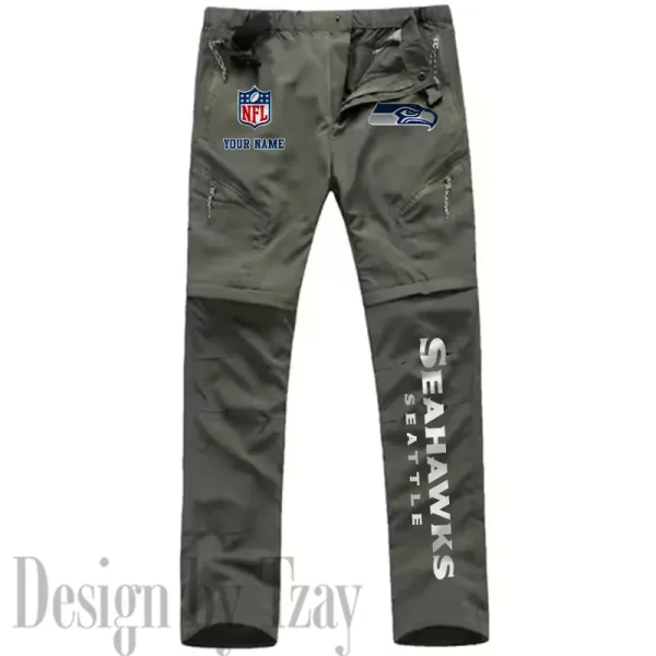 Seattle Seahawks Men's Outdoor Hiking Pants Waterproof Detachable Quick Dry Fishing Pants Lightwweight SPTDQD029 - Image 2