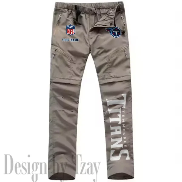 Tennessee Titans Men's Outdoor Hiking Pants Waterproof Detachable Quick Dry Fishing Pants Lightwweight SPTDQD031