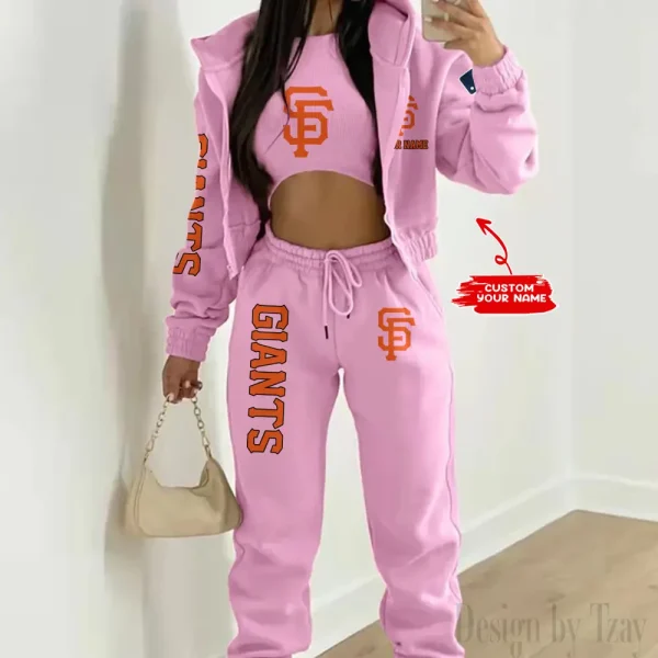 San Francisco Giants MLB Women's Outfit Winter Athleisure 3 Piece Set SPTWAL3PS155 - Image 5