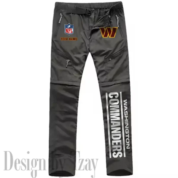 Washington Commanders Men's Outdoor Hiking Pants Waterproof Detachable Quick Dry Fishing Pants Lightwweight SPTDQD032