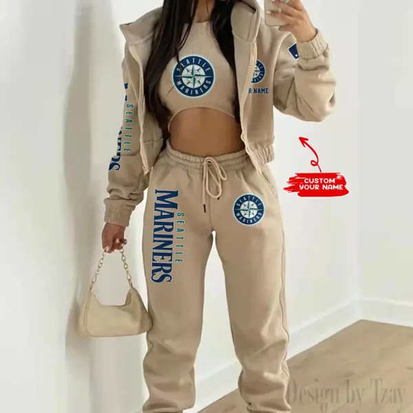 Seattle Mariners MLB Women's Outfit Winter Athleisure 3 Piece Set SPTWAL3PS156
