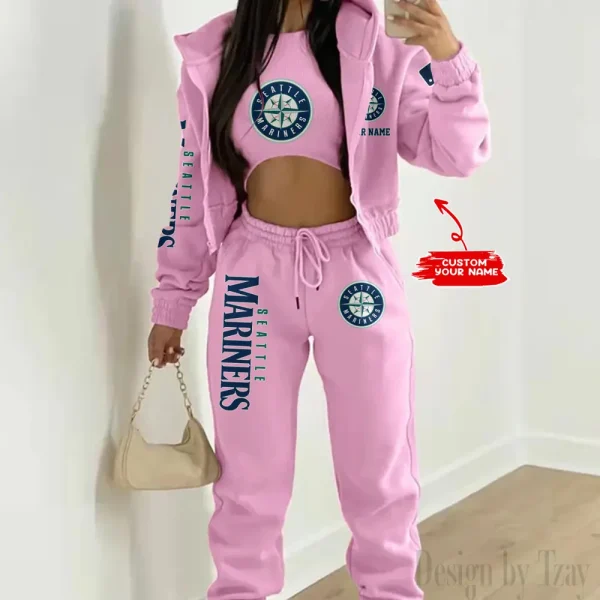 Seattle Mariners MLB Women's Outfit Winter Athleisure 3 Piece Set SPTWAL3PS156 - Image 5