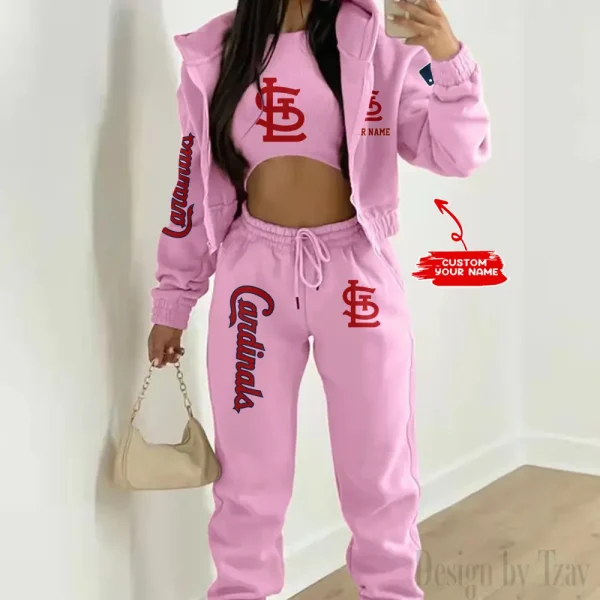 St. Louis Cardinals MLB Women's Outfit Winter Athleisure 3 Piece Set SPTWAL3PS157 - Image 5