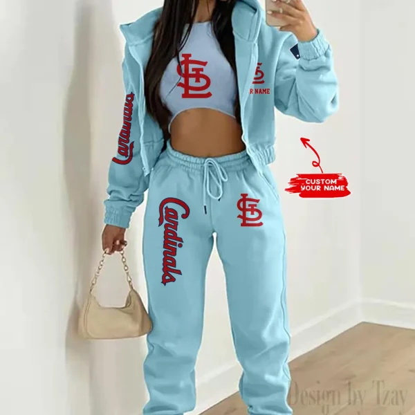St. Louis Cardinals MLB Women's Outfit Winter Athleisure 3 Piece Set SPTWAL3PS157 - Image 8