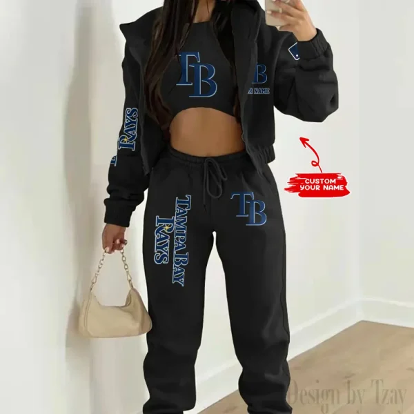 Tampa Bay Rays MLB Women's Outfit Winter Athleisure 3 Piece Set SPTWAL3PS158 - Image 3