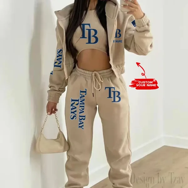 Tampa Bay Rays MLB Women's Outfit Winter Athleisure 3 Piece Set SPTWAL3PS158 - Image 4