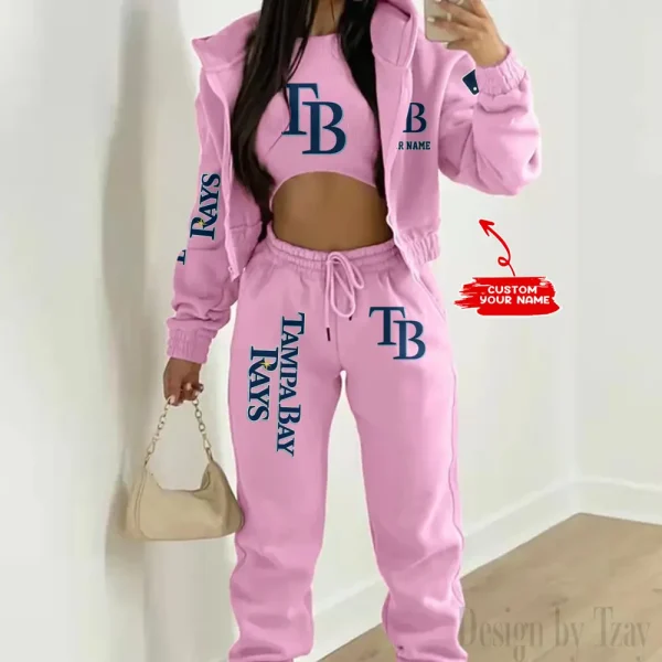 Tampa Bay Rays MLB Women's Outfit Winter Athleisure 3 Piece Set SPTWAL3PS158 - Image 6