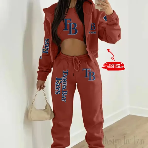 Tampa Bay Rays MLB Women's Outfit Winter Athleisure 3 Piece Set SPTWAL3PS158 - Image 7