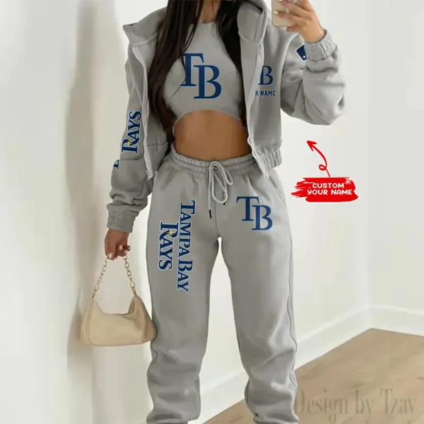 Tampa Bay Rays MLB Women's Outfit Winter Athleisure 3 Piece Set SPTWAL3PS158 - Image 8