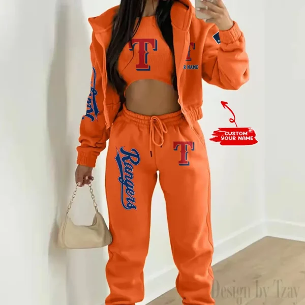 Texas Rangers MLB Women's Outfit Winter Athleisure 3 Piece Set SPTWAL3PS159 - Image 8