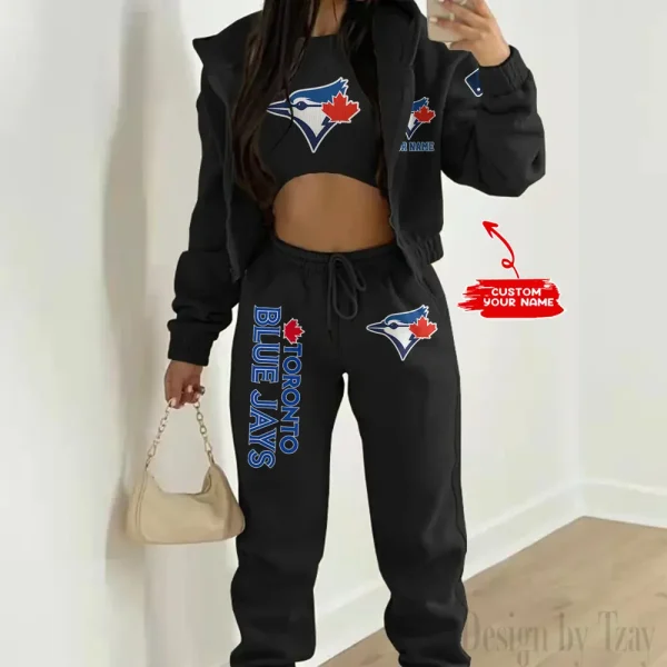 Toronto Blue Jays MLB Women's Outfit Winter Athleisure 3 Piece Set SPTWAL3PS160 - Image 3
