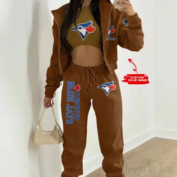 Toronto Blue Jays MLB Women's Outfit Winter Athleisure 3 Piece Set SPTWAL3PS160 - Image 5
