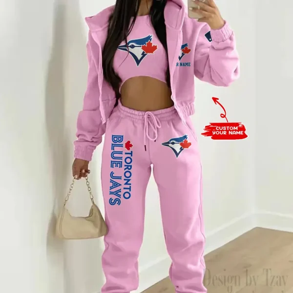 Toronto Blue Jays MLB Women's Outfit Winter Athleisure 3 Piece Set SPTWAL3PS160 - Image 6