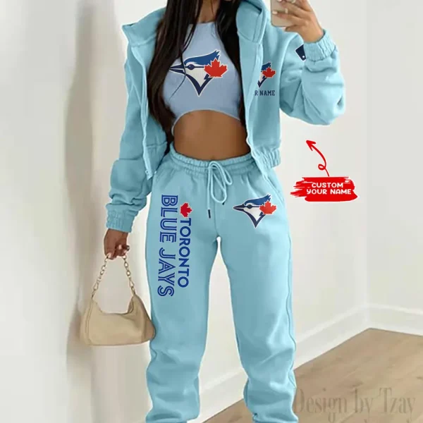 Toronto Blue Jays MLB Women's Outfit Winter Athleisure 3 Piece Set SPTWAL3PS160 - Image 7