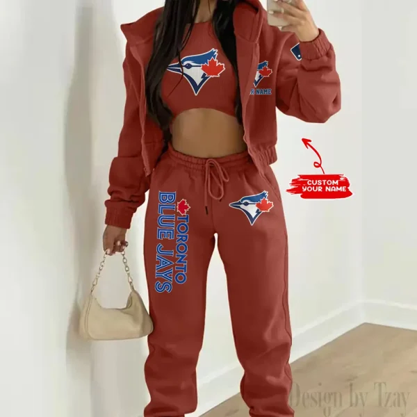 Toronto Blue Jays MLB Women's Outfit Winter Athleisure 3 Piece Set SPTWAL3PS160 - Image 8