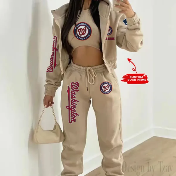 Washington Nationals MLB Women's Outfit Winter Athleisure 3 Piece Set SPTWAL3PS161 - Image 6