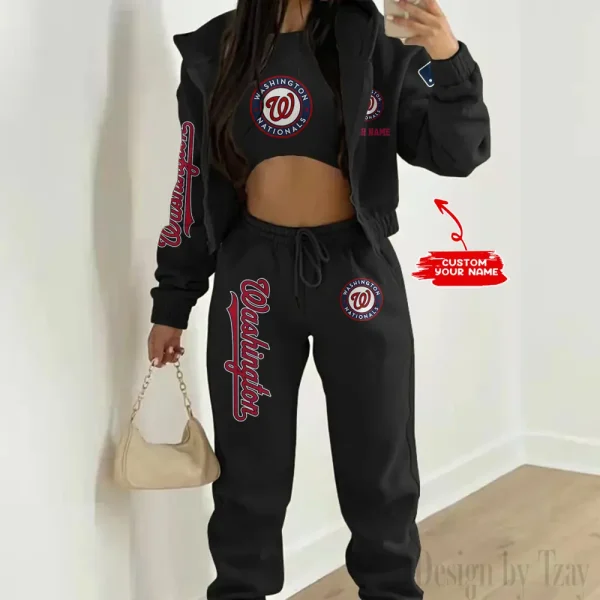 Washington Nationals MLB Women's Outfit Winter Athleisure 3 Piece Set SPTWAL3PS161 - Image 7