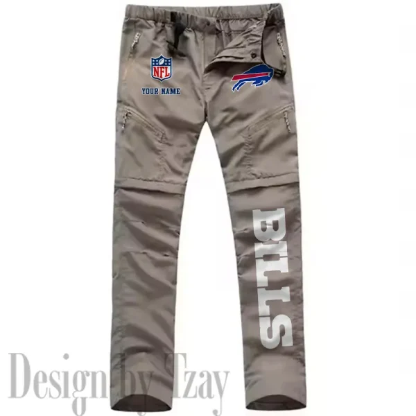 Buffalo Bills Men's Outdoor Hiking Pants Waterproof Detachable Quick Dry Fishing Pants Lightwweight SPTDQD004