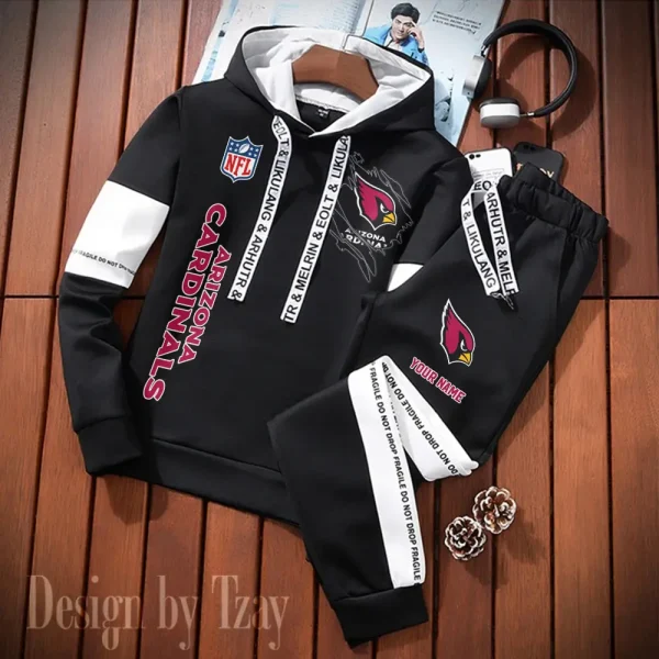 Arizona Cardinals New Fashion Casual Sportswear: Stylish Hooded Sweatshirt and Jogger Pants Set for Men SPTCSSW110