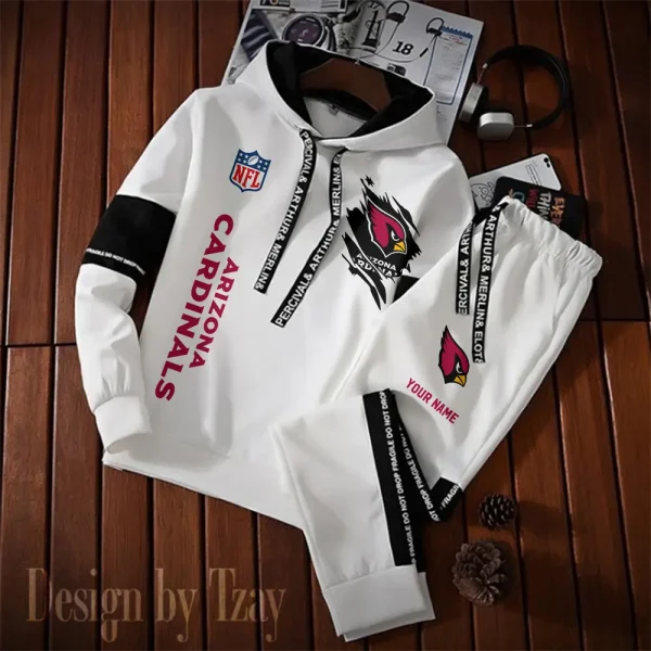 Arizona Cardinals New Fashion Casual Sportswear: Stylish Hooded Sweatshirt and Jogger Pants Set for Men SPTCSSW110 - Image 2