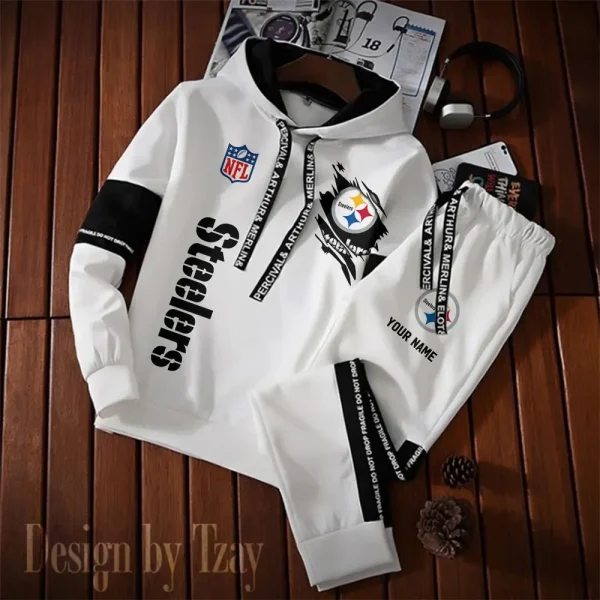 Pittsburgh Steelers New Fashion Casual Sportswear: Stylish Hooded Sweatshirt and Jogger Pants Set for Men SPTCSSW136