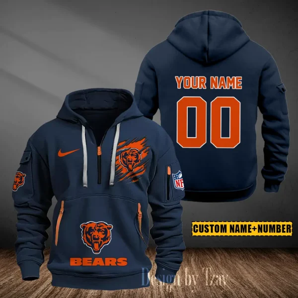 Chicago Bears Heavy Fleece Pullover Hoodie AZHEAVYHD427 - Image 3
