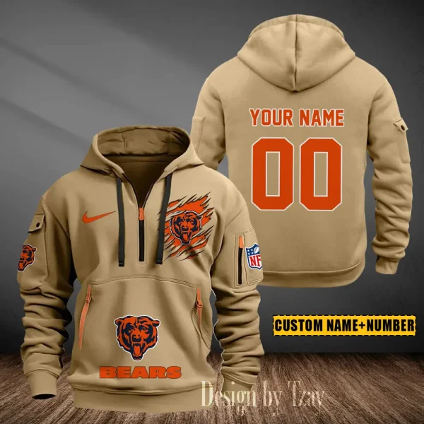 Chicago Bears Heavy Fleece Pullover Hoodie AZHEAVYHD427