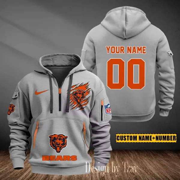 Chicago Bears Heavy Fleece Pullover Hoodie AZHEAVYHD427 - Image 4