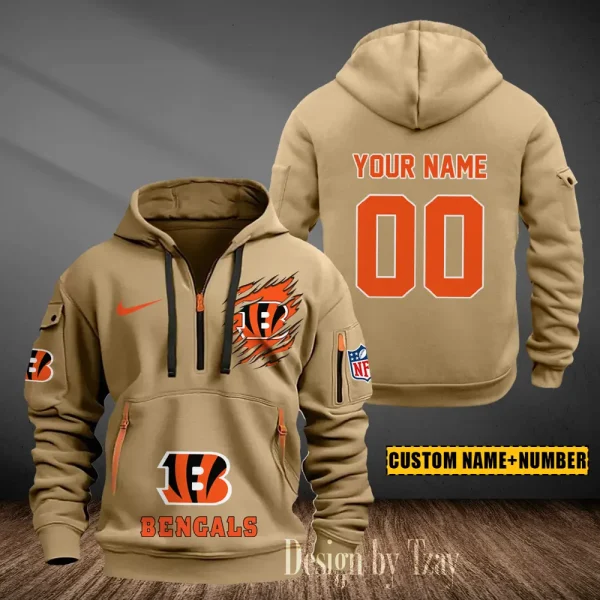 Cincinnati Bengals Heavy Fleece Pullover Hoodie AZHEAVYHD428 - Image 3