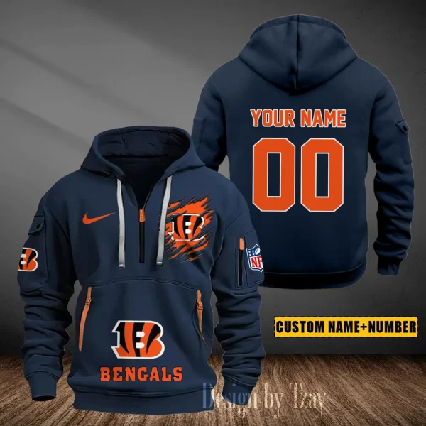 Cincinnati Bengals Heavy Fleece Pullover Hoodie AZHEAVYHD428 - Image 4