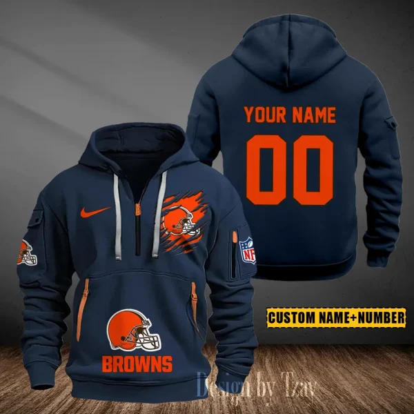 Cleveland Browns Heavy Fleece Pullover Hoodie AZHEAVYHD429 - Image 2